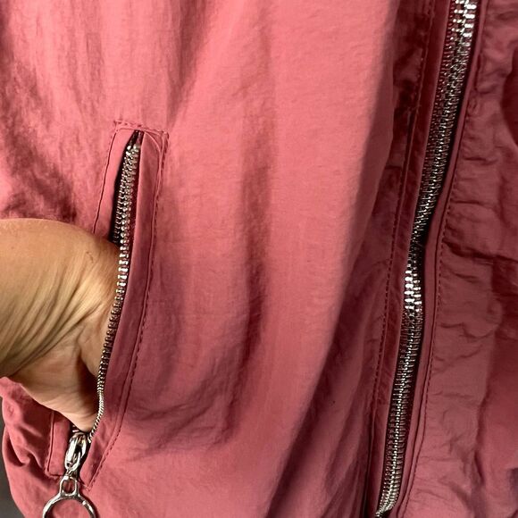 Ashley by 26 International Pink Hooded Zip‎ Up Rain Jacket Size Small - Picture 5 of 10